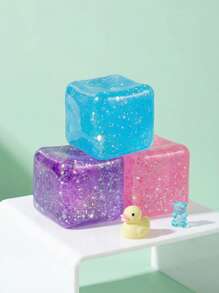 POKOJA LAND 1/2/3/5个慢回弹软方冰块，适合成人，也可作为压力球、挤压球、减压块、感官玩具使用，冰爽光滑，生日礼物、派对小礼物、皮纳塔填充物、礼盒填充物 - 彩色 - 查看 2