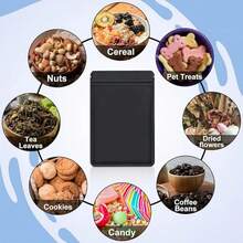 50个装可重复密封咖啡草药粉拉链包装袋，防异味扁平袋，哑光黑色小号铝箔拉链袋 - 黑色 - 查看 3