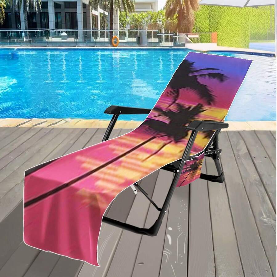 Tấm phủ ghế nằm thư giãn di động dùng cho hồ bơi, bãi biển, có túi, khăn microfiber siêu mềm, tấm phủ ghế nằm du lịch, khăn microfiber nhanh khô có túi. - A - Xem 1