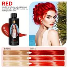 SUMIFANG Pewarna Rambut Multiwarna Tahan Lama 268ml, Pewarnaan Lembut dengan Konsentrasi Warna Tinggi, Bahan Tidak Iritasi, Mengurangi Kerusakan Rambut, Saturasi Warna Tinggi, Tampilan Transparan dan Elegan, Mudah Digunakan - Merah - View 3