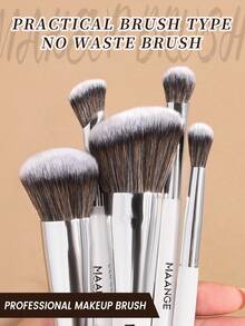 MAANGE 4/10件套专业双头化妆刷套装，旅行化妆刷套装，含化妆包，包含散粉刷、腮红刷、粉底刷、修容刷、眼影刷、唇刷、眉刷、高光刷、眼线刷，适用于液体、膏状或粉状彩妆，刷毛柔软，亲肤温和，是送给女性和女孩的化妆配件礼物。 - 彩色 - 查看 9