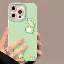 Dinosaurio verde en el espacio comiendo estrellas.funda de teléfono Fundas compatibles con ,Apple,VIVO,OPPO,,, y Honor.Fabricadas en silicona TPU,ofrecen protección contra golpes y caídas. - Blanco - Ver 2