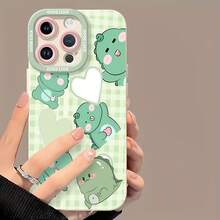Lindos dinosaurios verdes con corazones.funda de teléfono Fundas compatibles con ,Apple,VIVO,OPPO,,, y Honor.Fabricadas en silicona TPU,ofrecen protección contra golpes y caídas. - Blanco - Ver 2