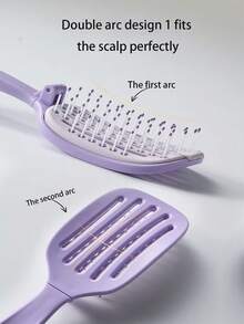 Foldable Self-Cleaning Hair Brush | One-Pull Hair Removal, Smooth Without Pulling, Convenient Foldable Design, Dry & Wet Use, Suitable For Straight & Curly Hair, ABS Plastic Handle, Nylon Bristles, Foldable Spine Comb Auto-Cleaning, Volumizing Scalp Massage Styling Comb - Multicolor - View 6