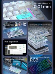 X82PRO 三模式 RGB 磁轴机械键盘，8K 无线蓝牙键盘 - 查看 3