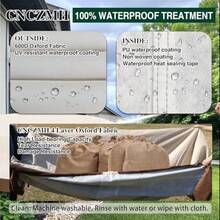 Fundas para muebles de patio resistentes impermeables cubierta de muebles al aire libre redonda 600D impermeable para sofá seccional sofá mesa de comedor al aire libre y juego de sillas - Beige Marrón - Ver 3