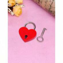 1pc 3cm Mini Heart Shaped Zinc Alloy Padlock, Cute And Durable Lock For Daily Use On Luggage, Backpacks, Drawers, Notebook And Decorations - 多色的 - 查看 6