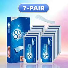 14 Sets/28 piezas Tiras blanqueadoras de dientes 5D, limpieza profunda, aliento fresco, pegatinas blanqueadoras de dientes - Gel - Ver 13