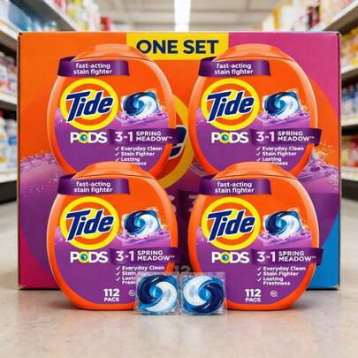 PODS Are All-In-One Laundry Detergent Packs That Offer Powerful Stain Removal And Deep Cleaning In One Convenient Dose. The Spring Meadow Scent Leaves Clothes Fresh, Clean, And Lightly Fragranced.