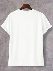 Men's Letter Print T-Shirt - White - View 2