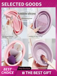 1/2pcs Makeup Brush Cleaning Set, Makeup Sponge Cleaner, Powder Puff Cleaner, Silicone Dish Scrubber - One Size Fits All - View 7