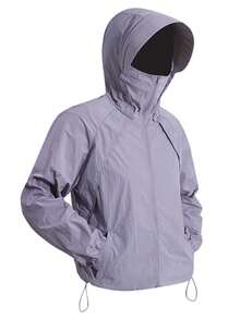 Men's Lightweight Summer Jacket, Outdoor Fishing, Vacation, Travel, Beach - Mauve Purple - View 4