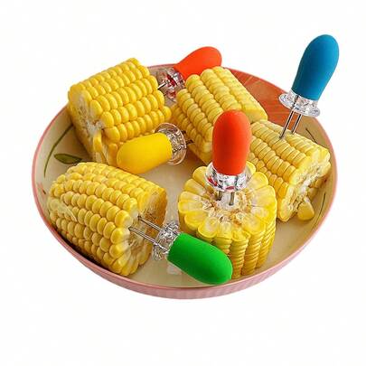 قطعتان من أسياخ الذرة من الفولاذ المقاوم للصدأ، أسياخ شواء متعددة الأغراض، أدوات شواء خارجية، مقاومة للحرارة