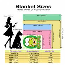 SANRIO Customizable Cartoon Pattern Blanket, 280g Super Soft Custom Heat Transfer Blanket, Ideal Gift For Friends And Girlfriends - Multicolor - View 5