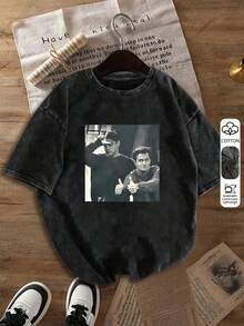 2026 Top d'été : T-shirt graphique vintage de l'émission TV "Friends" - "Je serai là pour toi" | Design rétro des années 90 de la sitcom | Esthétique "bootleg" plus size pour milléniaux | Streetwear décontracté en coton ample col rond noir - Noir - Voir 8