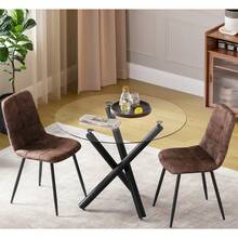 Black Leggings + 2 Brown PU Chairs