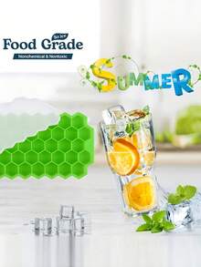 1个冰格，易脱模冰块模具，带防溢可拆卸盖，可堆叠冰块模具，适用于鸡尾酒、咖啡等饮品。 - 彩色 - 查看 6