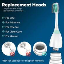 6 Pack Replacement Toothbrush Heads Soft Bristles Deep Cleaning Compatible With Philips Sonicare E Series Essence Xtreme Elite Advance CleanCare For Daily Oral Care - 1 個(4 包) - 查看 6