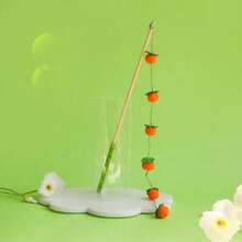 1pc Tomato Shaped Cat Teaser Wand Toy With Bell, Felt Material Pet Toy - Multicolor - View 8