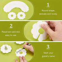 50张空白花卉酒杯识别标签 - 7厘米 x 7厘米 x 0.05厘米，优雅花卉饮品标签，适用于圣诞节、感恩节、新年派对装饰，以及玻璃器皿标签、圣诞香槟装饰 - 白色 - 查看 3