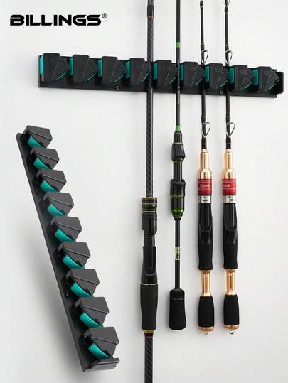 BILLINGS 钓竿架，钓竿支架，垂直壁挂式钓竿架，可容纳9根钓竿或组合竿，适用于大多数直径为3-19毫米的钓竿