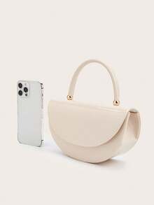 优雅漆皮女士手提包，简约链条手拿包，轻便奢华派对/晚宴包，送给女朋友的完美生日礼物，适合派对、婚礼、舞会、盛大晚宴 - 可搭配节日派对礼服、晚礼服和亮片连衣裙。 - 杏色 - 查看 6