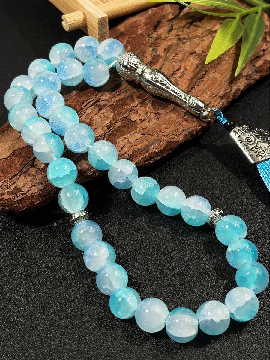 1串穆斯林流苏念珠，33颗珠子，高品质祈祷念珠，日常祈祷手持念珠 - 彩色 - 查看 1