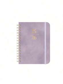 1pc 2025-2026 Weekly & Monthly Planner Notebook, Leather Spiral Bound Agenda, Office Diary, Student Writing Memo Pad, Calendar - 25-26mm Notebook - View 14