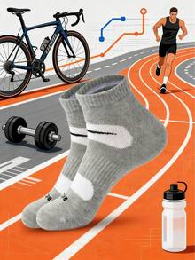 1双男士吸湿排汗透气骑行、跑步、运动休闲短袜，防滑 - 彩色 - 查看 5