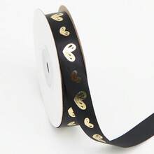 1 Roll Heart Pattern Gift Ribbon, Modern Polyester Ribbon Suitable For Home, Party, School, Valentine's Day - View 5