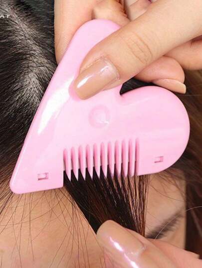 1pc Pink Heart-Shaped Women's Trimmer - Portable Fragrance-Free Intimate Care Tool With Easy-Press Release Button, Suitable For Eyebrow Shaping