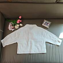 Chaqueta vaquera de corte holgado 2026, estilo callejero - Blanco - Ver 2