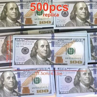 500pcs Fake US Dollar Banknote Props, Miniature Realistic Dollar Bill Prop, Atmosphere Enhancing Props, Durable Paper Material, Suitable For Home Decor, Parties, Birthdays, Christmas, Easter, New Year Holidays, Collectible Props