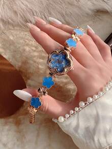 1pc New Fashion Women's Watch, Elegant Triangular Dial, Business Quartz Watch, Suitable For Daily Life, Parties And Banquets - 白色 - 查看 10