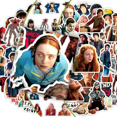 1set/60pcs Popular American TV Series' ' Stickers, DIY Character Notebooks, Exquisite Decorations, And High-Value Merchandise, The Perfect Holiday Gift, A Present For Fans And Friends