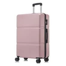 YONSLY Lightweight Suitcase 16/20/24/28 Inches With Combination Lock 4 Wheels 360° Sturdy Double Zipper Mesh Pocket Soft Rubber Handle Large XXL Suitc - Rose Gold - View 12