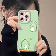 Dinosaurio verde en el espacio comiendo estrellas.funda de teléfono Fundas compatibles con ,Apple,VIVO,OPPO,,, y Honor.Fabricadas en silicona TPU,ofrecen protección contra golpes y caídas. - Blanco - Ver 6