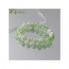 8mm Colorful Glass Crackle Bead Mix Handmade Bracelet Set For Women - 3pcs Milk Foam With Bursting Flowers - View 6