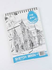 Bộ 1 sổ phác thảo khổ A4: 10 bìa khác nhau để lựa chọn, giấy dày 110gsm, sổ vẽ gáy xoắn dành cho học sinh và nghệ sĩ. - Mảnh duy nhất - Xem 6