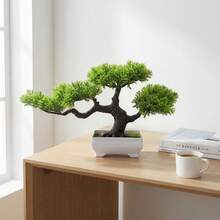 1 pieza Árbol de Bonsái artificial, decoración de planta falsa, planta artificial en maceta para el hogar, Bonsái de pino de bienvenida, adecuado para pasillo, gabinete, cajón, estantería, decoración de habitación y escritorio, adecuado para el Día de la Madre, Día del Padre, Navidad y otras vacaciones de Año Nuevo - Multicolor - Ver 3