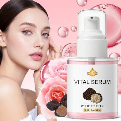 SUMIFANG 50毫升珍稀白松露精华，具有抗氧化功效，滋养保湿，适合敏感肌肤，可改善暗沉，提升肤质，减少细纹和松弛，增强肌肤弹性，适合所有肤质。