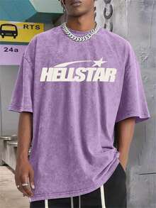 Star Print Tee Shirt, Tees For Men, Casual Short Sleeve T-Shirt For Summer - 紫色 - 查看 2