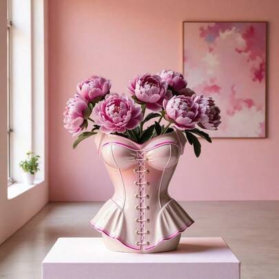 喇叭形花盆树脂硅胶模具 - 优雅荷叶边裙摆设计，采用优质柔韧硅胶，易于脱模，适用于家居花园装饰、创意礼品制作、多种手工DIY项目，是园艺爱好者、DIY达人和家居装饰爱好者的理想之选 - 1个