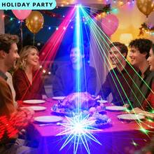 Partybeleuchtung, DJ Disco, Stroboskop Bühnenbeleuchtung, DMX Sprachsteuerung, Laserlichter, Projektoren und Fernbedienungen, Party Bar, Geburtstag, Hochzeit, Festival Veranstaltungsort Beleuchtung, Weihnachtsdekorationslichter - EU F-Typ Stecker (220-240V) - Übersicht 9