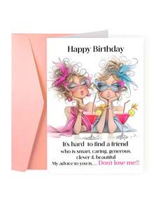 1pc "Soul Sister Status: Activated!" Vintage Friendship Birthday Card With Envelope - Bestie & Sister Gift, Ideal For Friendship Day & Special Celebrations, Blank Inner Page - View 12