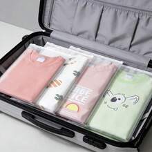 1 pieza/10 piezas Bolsa de almacenamiento con cremallera impermeable, bolsa organizadora plegable, cubos de embalaje de ropa multifuncionales para guardar zapatos, ropa interior, calcetines, camisetas, vestidos, adecuado para viajes de negocios, uso al aire libre, organizador de equipaje - transparente - Ver 8