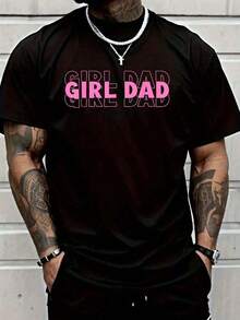 ZIVRE Men Plus Size Men Clothing Pink Dad T-Shirt Men Shirt 220g Big Size L-3XL 4XL 5XL Gift For Men - Black - View 7