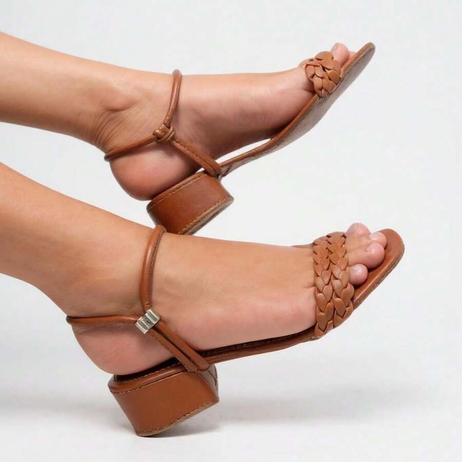 Comfortable Block Heel For Everyday Low 4.5 Cm - Lạc đà - Xem 1