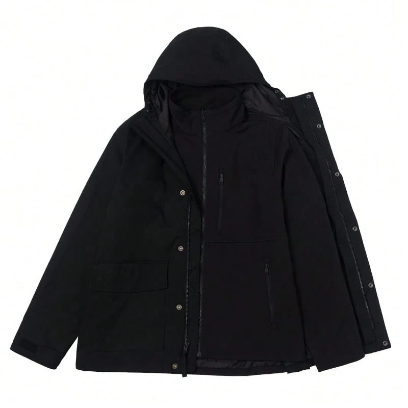 Timberland Áo khoác có mũ 3 trong 1, kiểu dáng thường ngày, thích hợp cho du lịch thành phố và công sở, mã sản phẩm A6BNC001 - màu đen - Xem 1