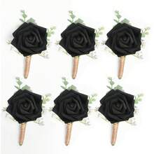 6件套男士玫瑰桉树胸花，适合新郎及伴郎，适用于婚礼、周年纪念、返校节、秋季乡村婚礼 - 玫瑰 - 查看 29